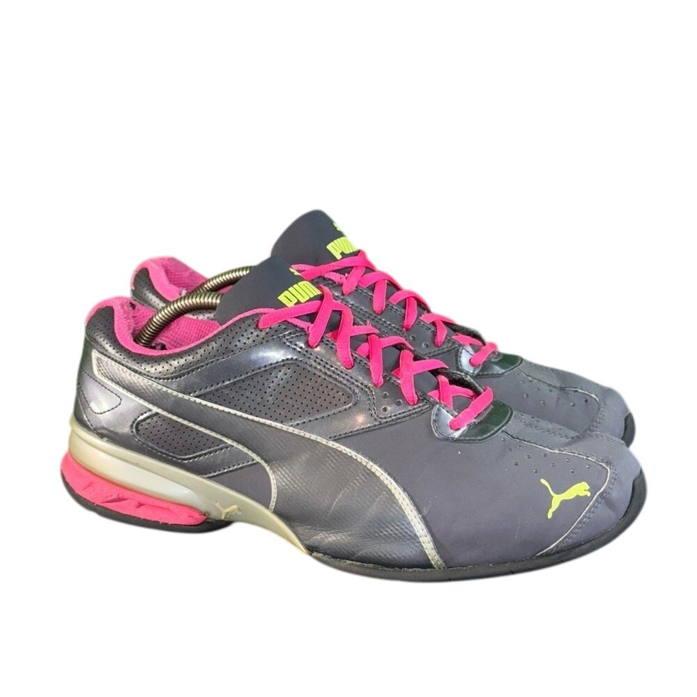 Puma Tazon 6 Women 11 Gray Periscope Pink Yellow Athletic Training 189878-05